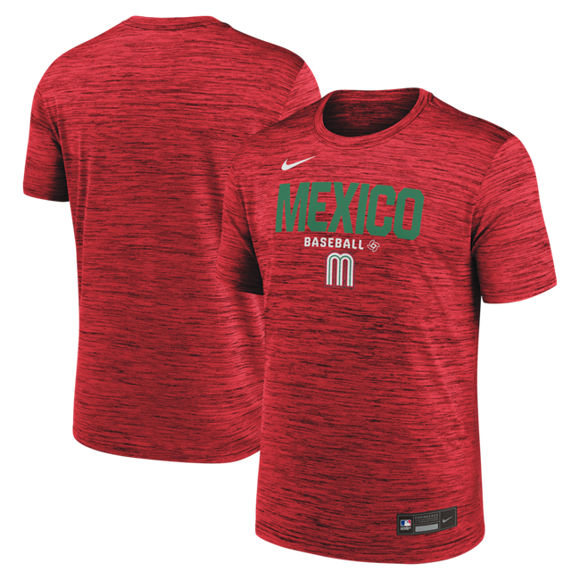 Men's Mexico Baseball Red 2026 World Baseball Classic Velocity Dri-FIT T-Shirt